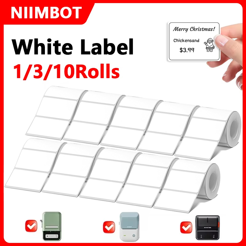 Commercial Printing Inc - Niimbot 1/3/10 لفات الأبيض الحراري التسمية